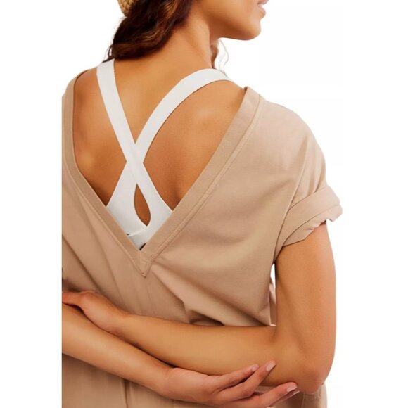 Free People Movement Hot Shot Romper Mocha Latte Small Medium - Picture 7 of 16